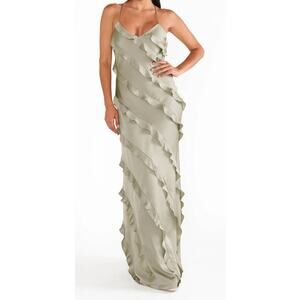 Show Me Your Mumu Ruffled Green Dress Size L